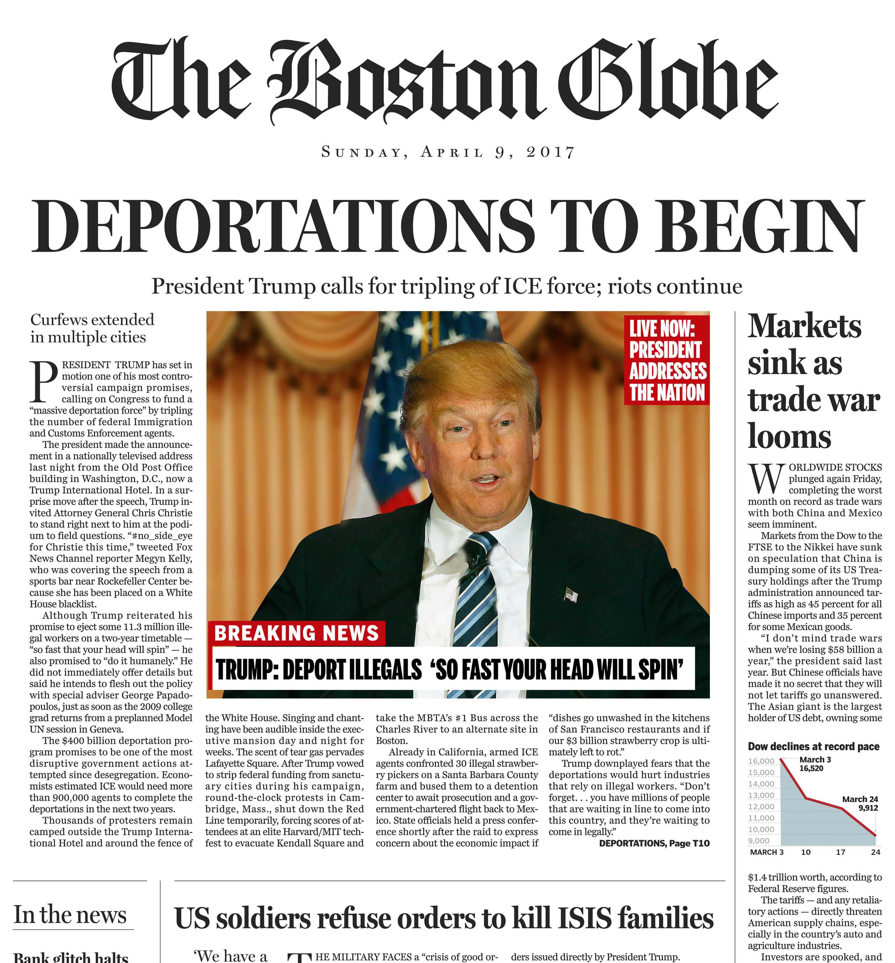 Boston Globe Lampoons 'President' Trump On Fake Front Page | The Japan ...