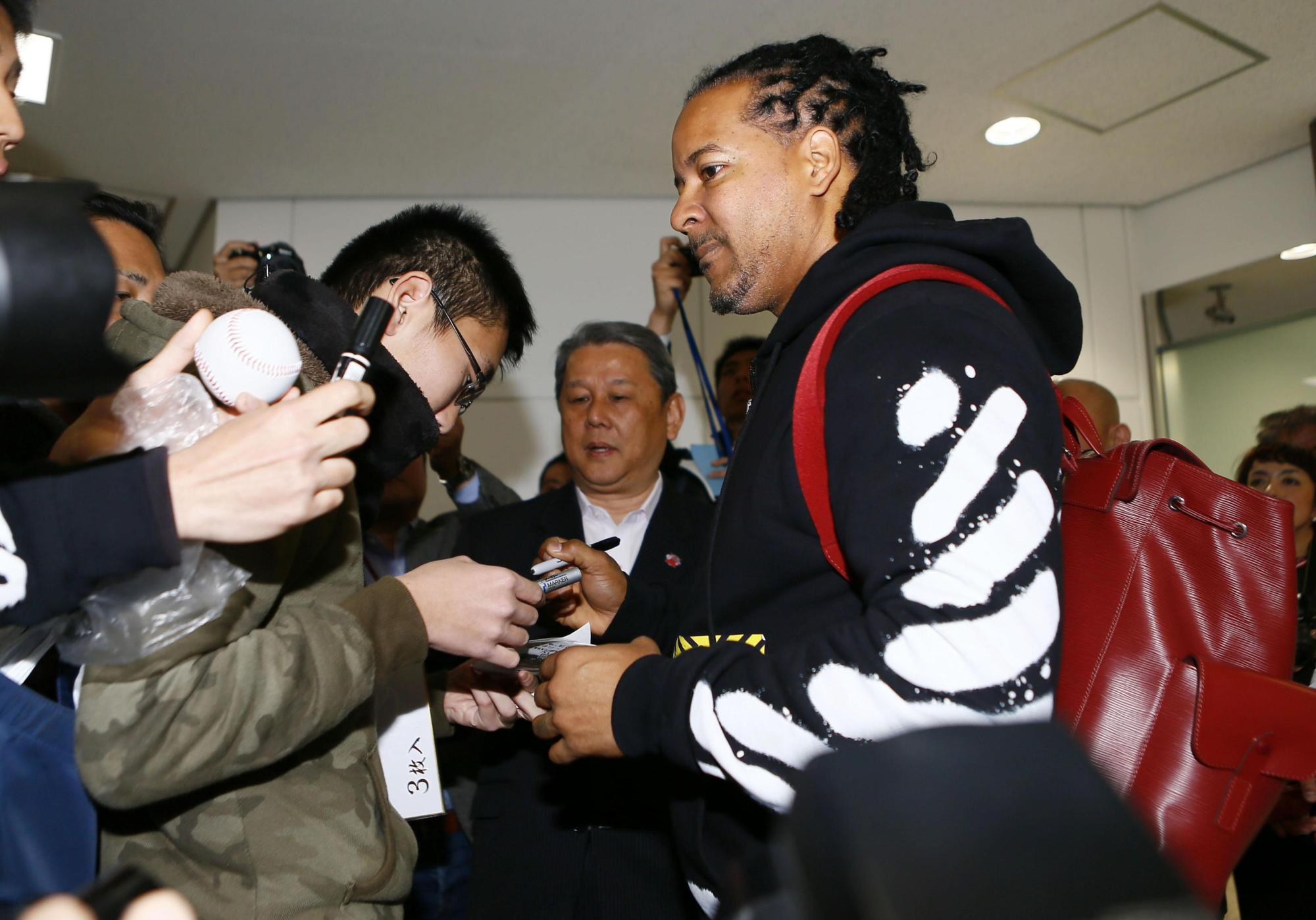 Manny Ramirez, former Boston Red Sox star now in Japan, has a