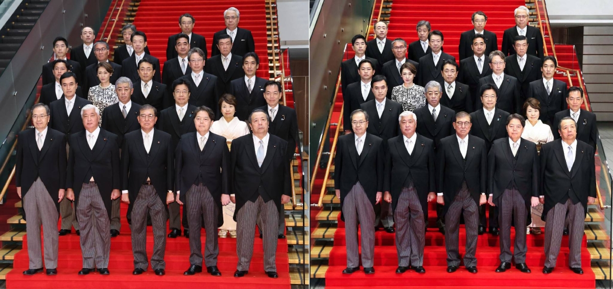 New Cabinet photo on government website had minor edits, Hayashi admits