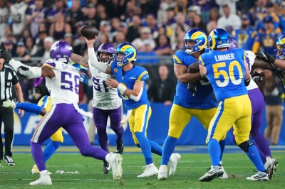 Rams dominate Vikings in NFL playoff game moved because of LA fires