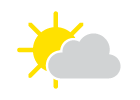 Mostly sunny and less humid