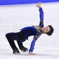 Shoma Uno performs during the All-Japan Championships on Dec. 24. | KYODO