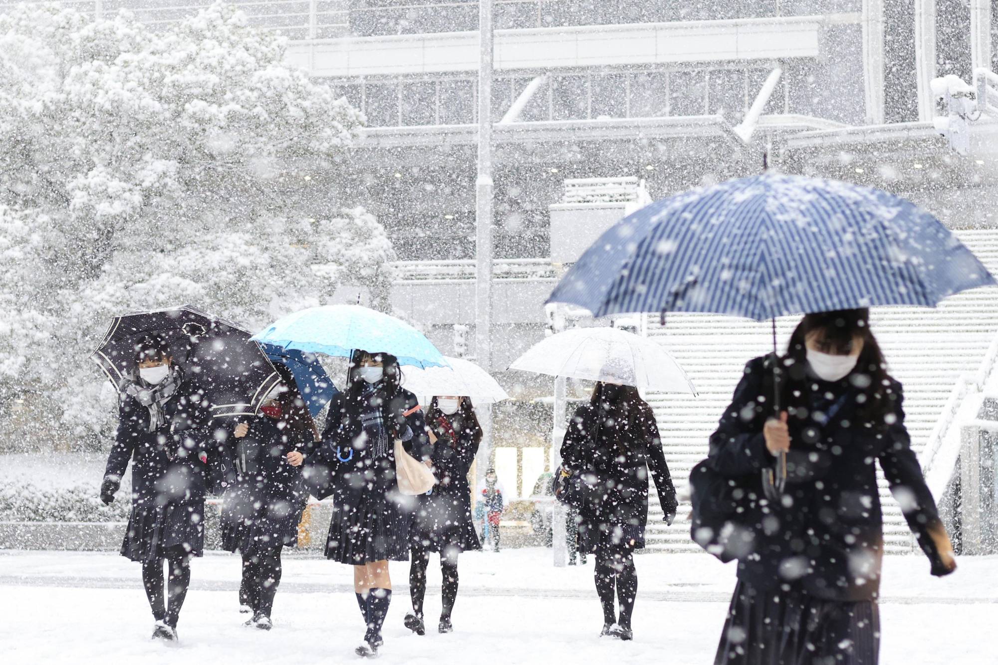 Record heavy snow disrupts Tokyo transit, including flights 