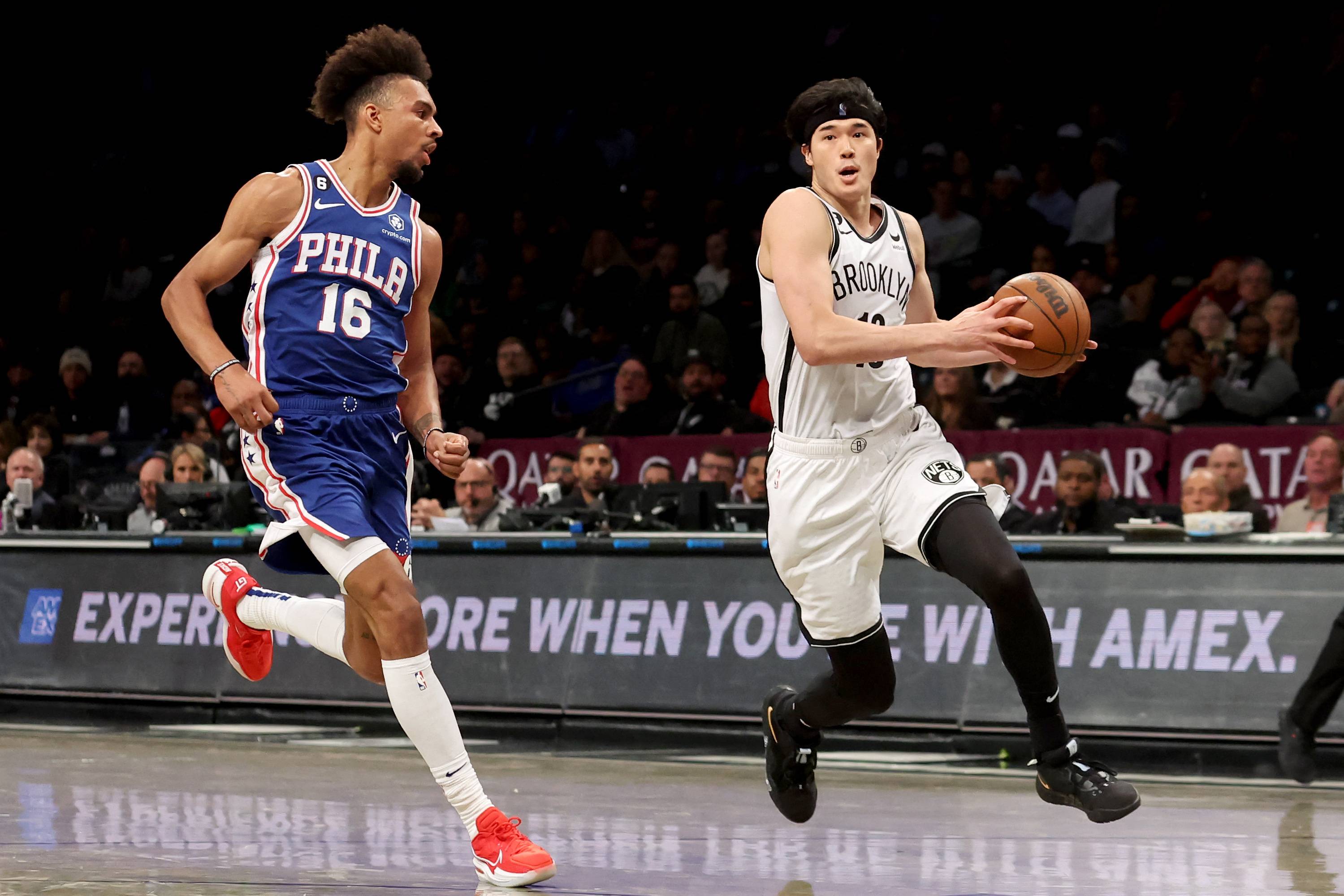 Brooklyn Nets' Yuta Watanabe (18), of Japan, during the second