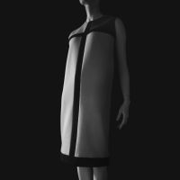 \"Stylized Sculpture 008 (Yves Saint Laurent dress designed in 1965)\" (2007) | DRESS: COLLECTION OF THEKYOTO COSTUME INSTITUTE; C HIROSHI SUGIMOTO/COURTESY OF GALLERY KOYANAGI