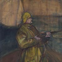 Oil and print: Henri de Toulouse-Lautrec\'s oil painting from 1900 of \"Maurice Joyant\" | MUSEE TOULOUSE-LAUTREC, ALBI, TARN, FRANCE