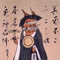 \"Otsu-e, Oni no Nenbutsu\" (\"Praying Goblin\"), inscribed by Kakukakusai (18th century) | MITSUI MEMORIAL MUSEUM