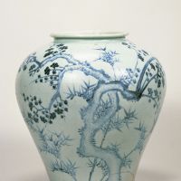 Jar with a blue-and-white plum tree and bamboo design (first half of the 16th century) | GIFT OF SUMITOMO GROUP