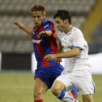 Club Med: CSKA\'s Keisuke Honda battles for the ball with Famagusta\'s Adamos Chatzigeorgiou on Tuesday. | AP PHOTO