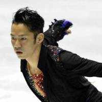 Not as planned: Daisuke Takahashi, seen in a file photo from April 2013, struggled with his jumps during Tuesday\'s practice session in Sochi, Russia. | KYODO