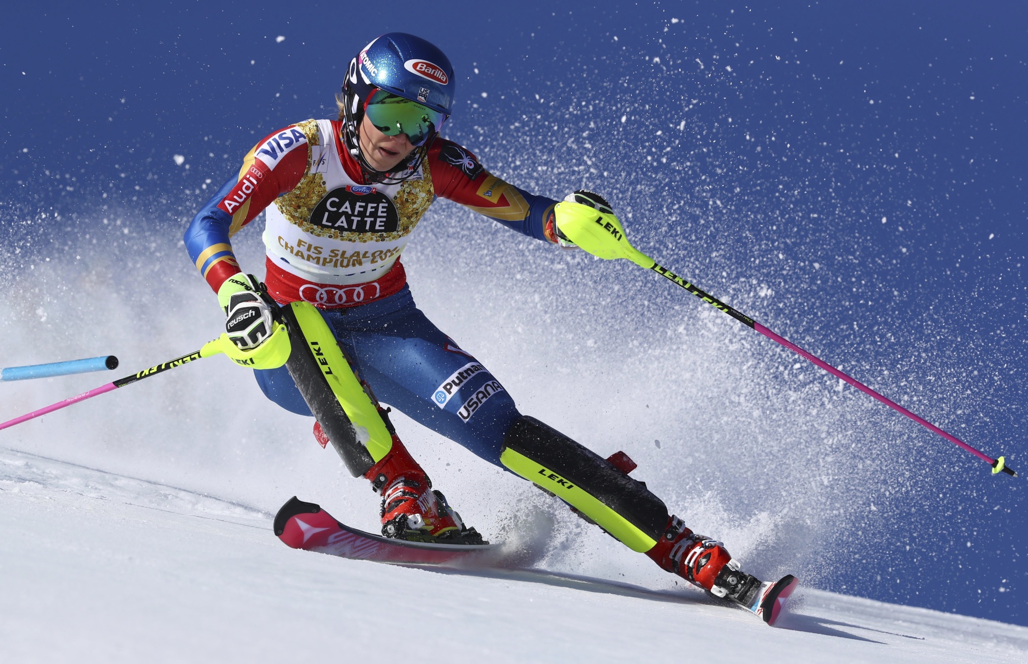 Shiffrin captures third straight slalom title at world championships ...