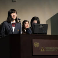 High school students present their findings and proposal following completion of the Awareness Raising Workshops on Gender Equality.