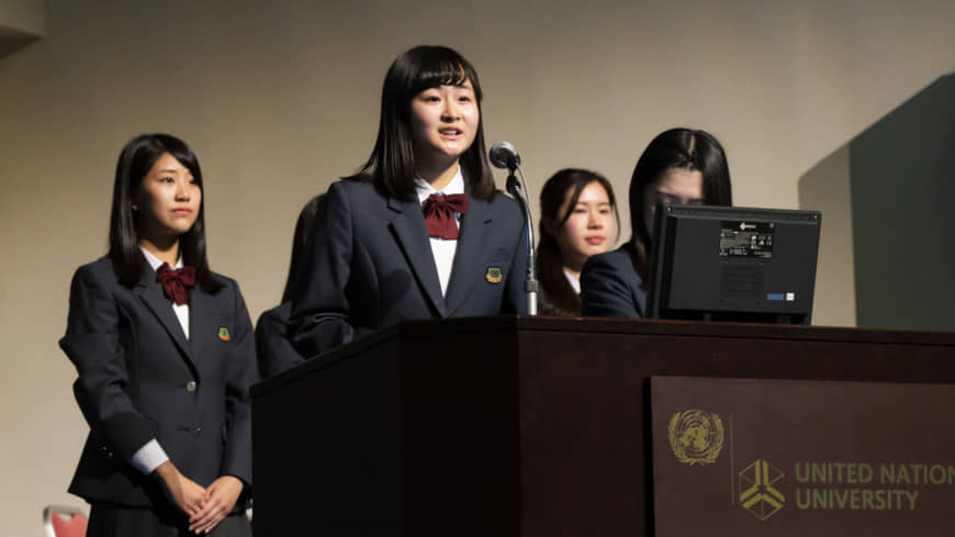 High school students present their findings and proposal following completion of the Awareness Raising Workshops on Gender Equality.