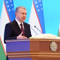 President Shavkat Mirziyoyev addresses the parliament and people of Uzbekistan on 
Dec. 20. | UZBEKISTAN EMBASSY