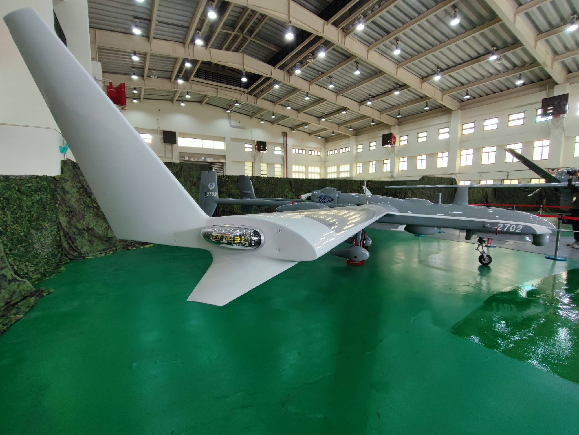 To enhance its aerial surveillance capabilities of waters around Taiwan, the island's NCSIST showcased Tuesday the new and more capable Albatross II drone. | GABRIEL DOMINGUEZ 