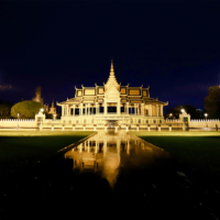 The Royal Palace in Phnom Penh is illuminated at night.  | Ministry of Tourism