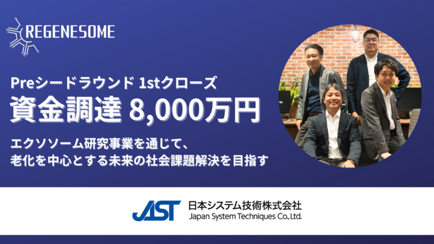 Regenesome Ltd” Raises 80 Million Yen in Pre-Seed Round