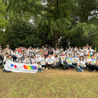 Seikisui House employees, families and friends pose at Rainbow Pride 2024 in Yoyogi Park in Tokyo’s Shibuya Ward in April. | SEKISUI HOUSE LTD.