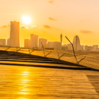 Yokohama at sunset as viewed from Osanbashi Pier | GETTY IMAGES