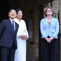 The imperial couple revisit their old stomping grounds at the University of Oxford on June 28 before leaving the U.K. after an official visit. | JIJI